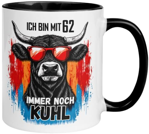 62. Geburtstag Mann Geschenk Tasse | Ich bin mit 62 immer noch Kuhl | Lustiges Geburtstagsgeschenk für Männer zum 62. Geburtstag – Von Hand bedruckt im Familienbetrieb aus Deutschland