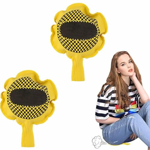 Cuscino per Scoregge,Cuscino Scorreggione,Cushion Autogonfiante,Cuscino Scoregge Finte Scherzo Cuscino Scherzi Divertenti,Divertente Self-Inflating Party Cuscino Divertente Scherzo,2 Pezzi,Giallo