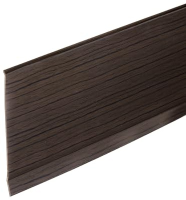 sourcing map 15ft x 4 Baseboard Trim Peel and Stick Flexible Molding Trims, Self Adhesive PVC Wall Base Cove Base Baseboards for Walls Corner, Black Walnut Wood Grain