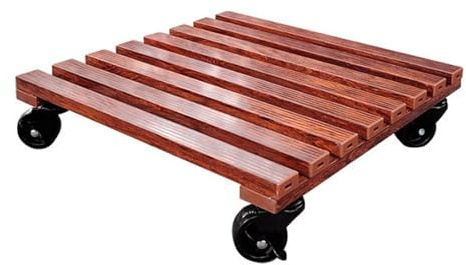 Rullbart Växtvagn Växtvagn Med Hjul Avtagbar Blomkruka Basbricka For Utomhus Inomhus Blomvagn för Inomhusbruk(Bruin,38cm)