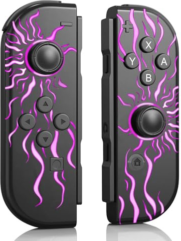 Générique Manette Switch L/R Travailler avec la console de Switch/Lite/OLED, Manette sans fil prend en charge la double vibration, le gyro à 6 axes, le réveil-Purple