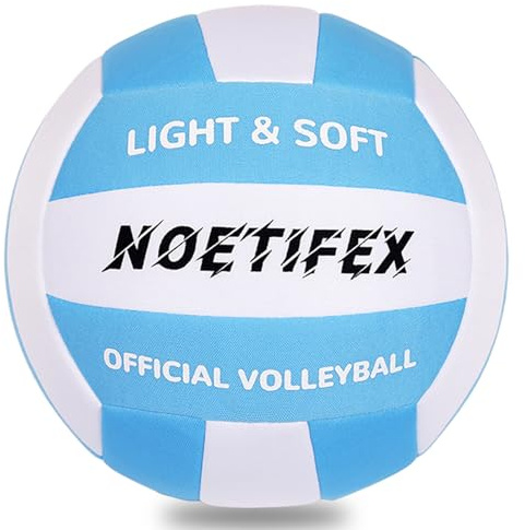Noetifex Soft Volleyball-Super Soft Fabric Light Volleyball for Indoor Practice Safe and Quiet Kids Youth Beginners House Yard Training Practice Games(Deflated)
