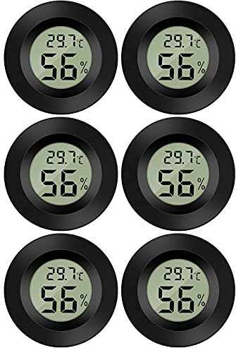 Thlevel Mini Digital Hygrometer Thermometer Temperatur Luftfeuchtigkeitmessgerät für Innenraum Gewächshaus Wohnzimmer 6 Stücke