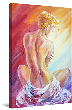 Startonight Quadro su Tela Donna Romantica Innamorata, Quadri Moderni Stampe Camere da Letto Stampe Incorniciate 60x90 cm, Decorazione Parete, Idea Regalo Elegante Luminoso al Buio