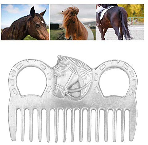 Metal Horse Comb Portable Horse Mane and Tail Comb Horse Grooming Comb Livestock Comb for Cleaning Hair Removing Loose Undercoat Knots