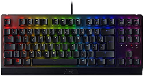 Razer BlackWidow V3 Tenkeyless (Switches Verts) - Clavier Gamer Mécanique Compact (Switches Mécaniques Clicky, Format Tenkeyless, Touches Programmables) Clavier AZERTY | Noir