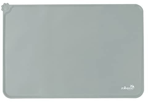 Zollner24 Napfunterlage aus Silikon, wasserdicht, rutschfest, 53 x 38 cm, grau