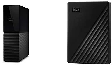 WD 18TB My Book Desktop External Hard Drive, USB 3.0, External HDD & 5TB My Passport Portable External Hard Drive HDD, USB 3.0, USB 2.0 Compatible, Black - WDBPKJ0050BBK-WESN