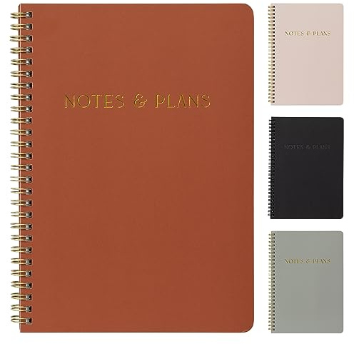 Planificateur quotidien simplifié et carnet avec emploi du temps – Bloc-notes esthétique à spirale pour organiser facilement vos tâches et rendez-vous – Livre élégant et fournitures scolaires ou de