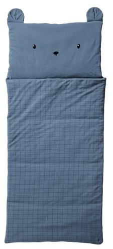 VERTBAUDET Sac de Couchage Ourson, avec Coton recyclé Bleu TU