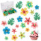 83pcs Edible Flower Leaf Cake Toppers, Edible Glutinous Rice Paper, Cupcake Cake Baking Decoration for Wedding Baby Shower Birthday Party (Turtle Leaf+Small Flower)