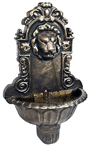 INLIFE Fontana a Muro Design a Testa di Leone Bronzo Casa e Giardino, Arredo (2,3KG)