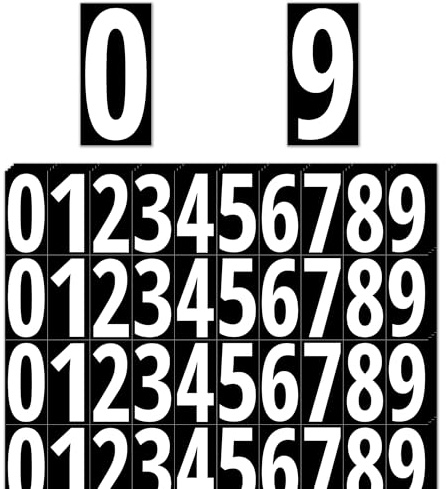 600 Pièces, 50mm - Chiffres Adhesifs, Numero Autocollant Exterieur Vinyle Imperméable - Sticker Chiffres Blancs