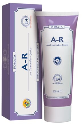 Erboristeria Magentina A-R POMATA 100 ml med kamomill och johannesört - Hästkastanj och kamomill Binomium Perfekt för muskelsjukdomar ger ett omedelbart och långvarigt välbefinnande.