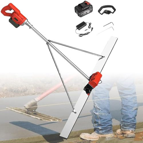 RèGle Nivellement Ciment Chape éLectrique Kit vibratoire pour Chape à béton, Outil de Finition pour Chape électrique, Structure Triangulaire Fixe, Anti-Vibrations, règle de nivelleme