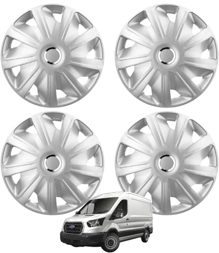 Shield Autocare Van Wheel Trims Craft, Set of 4 Deep Dish Wheel Covers Protectors, Easy to Install Hubcaps (Silver, 16 Inch)