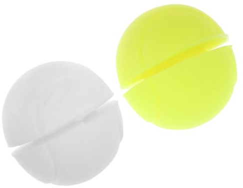 SOPOTUTU Smorzatore di Vibrazioni per Racchetta da Tennis a Forma di Pallina Set 2 Pezzi Bianco e Giallo Ammortizzatore Antivibrazione Leggero e Compatto per Giocatori di Tennis