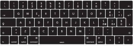MiNGFi italienska Silikon tangentbordsskydd för MacBook Pro 13/15 Touch Bar (2016-2019) model A1706 A1707 A1989 A1990 A2159 EU/ISO tangentbordslayouten - Svart