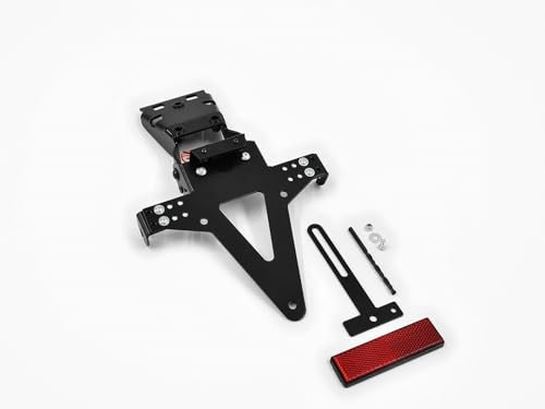ZIEGER 10002252 Kennzeichenhalter Kennzeichenträger Nummernschild Halter Halteplatte Halterung kurzes Heck Umbau Streetfighter (inkl. Kennzeichenbeleuchtung und Rückstrahler) Standard komplett