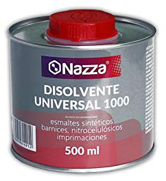 Disolvente Universal 1000 Nazza - Alto poder diluyente en sintéticos, nitrocelulósicos y poliuretanos - Envase Metálico de 0,5 Litros