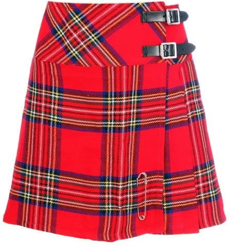 The Scotland Kilt Company Women's Tartan Billie Kilt 16” - Royal Stewart - Plus Kilt Pin - Ladies Scottish Traditional Outfit - 14/34”