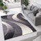 TAPISO Dream Teppich Wohnzimmer Schlafzimmer Esszimmer Kurzflor Modern Meliert Wellen Grau Dunkelgrau Creme ÖKOTEX 300 x 400 cm