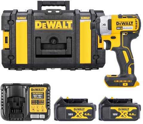DeWalt DCF887N 18V Brushless Impact Driver with 2 x 4.0Ah Batteries Charger & Tool Box
