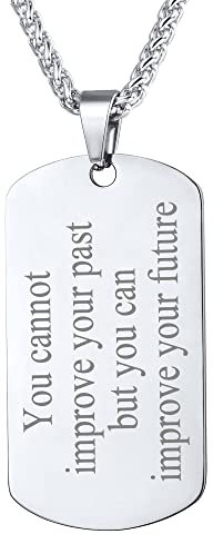 U7 Herren personalisiert Anhänger Halskette Edelstahl Erkennungsmarke Name Texte Gravur Dog Tag mit Kette cooler Modeschmuck für Männer Jungen einzigartiger Modeschmuck