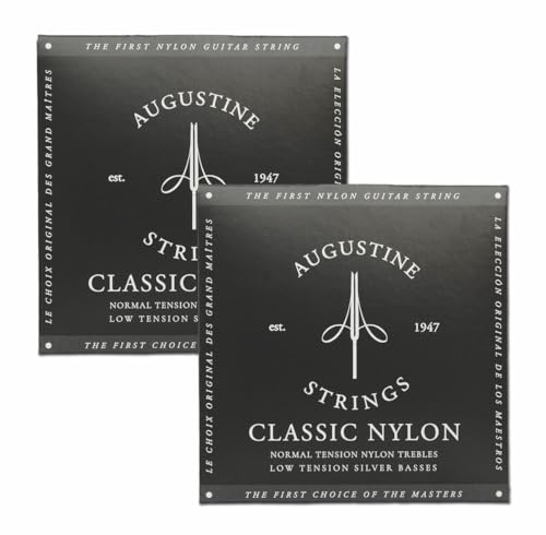 Augustine Strings Classic Black - Low Tension Classical Guitar Strings - The Original Nylon String - 2 Sets
