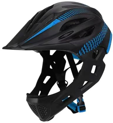 Baoblaze Casco da Bici per Bambini Casco da Ciclismo Attrezzatura Protettiva Resistenza agli Urti Casco Integrale Casco da Bicicletta per Arrampicata su Roccia, Nero Blu