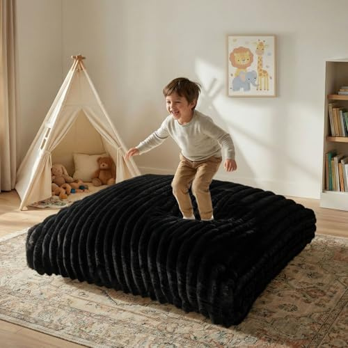 Matini Home Crash Pad - Sensory Pad with Cover Foam Blocks for Kids and Adults, Ideal Gymnastics Equipment - Charcoal 48 X 48