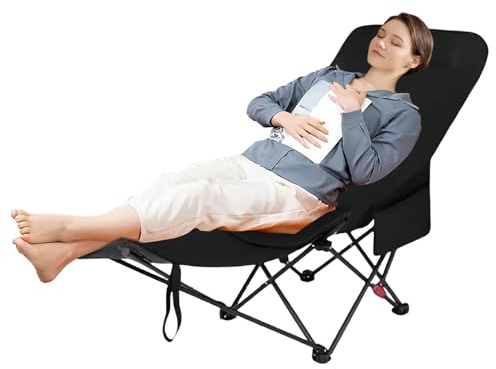 Folding Camping Chair – Hiking Camping Seat, Portable High Back Picnic Seat with Foot Rest, Comfortable Outdoor Chair for Garden, Deck, Lawn, Patio, Hiking, Backpacking, Poolside, and Fishing Trips