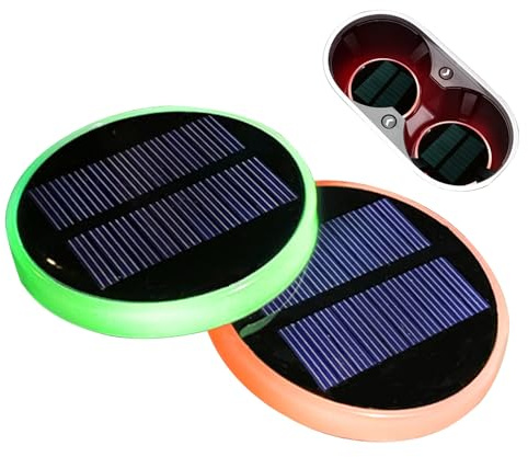 XUQEAYWD 1 paire de dessous de verre LED à énergie solaire, chargement USB, décoration intérieure, porte-gobelet à LED, pour intérieur de véhicule, tableau de bord, console, boissons, atmosphère