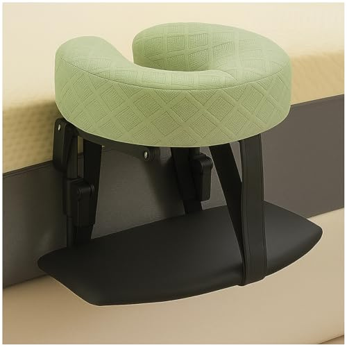LZTET Reposacabezas De Masaje para Cama,Reposacabezas Ajustable,Soporte Facial Mesa con Almohada En Forma U Y Almohadillas Los Brazos,Ideal Camillas Equipos SPA(Green)