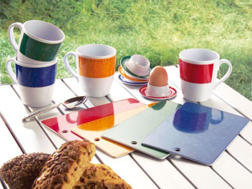 12 teiliges Melamin Campinggeschirr Geschirr Picknick 4 Personen