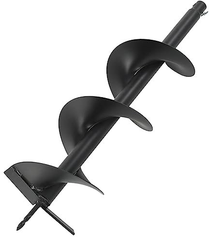 vidaXL Barrena Jardín Broca Espiral Acero Taladro Tierra Perforador Suelo Ahoyador Excavador Jardinería Herramienta Ahoyadora Plantar Sembrar 200 mm