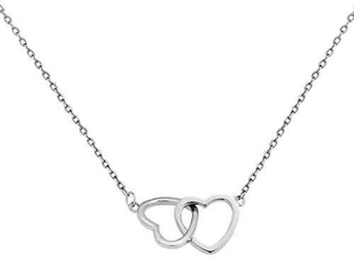 Collier ras du cou avec pendentif en forme de cœur entrelacé en argent sterling pour femmes adolescentes filles délicat infini amour éternel mignon chaîne réglable en forme de cœur bijoux cadeaux
