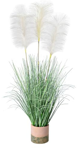 TWINCO DECOR Künstliche Topfpflanze, 91,4 cm, Zwiebelgras, gebogen, große Kunstrasen für Zuhause, Büro, Badezimmer, Innendekoration, künstliche Topfpflanzen im Freien