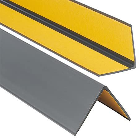 ProfiPVC Winkelprofil 50x50mm, Kunststoffwinkel aus PVC-Gummi - selbstklebend Kantenschutzprofil, elastischer Kantenschutz - Eckschutzprofil, einfache Montage - 200cm, Anthrazit