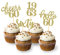 24 Stück Glitzer 60. Geburtstag Cupcake Topper Geburtstagsdeko von 1965 für 60 Geburtstagsfeier Zubehör Party Dekoration Kuchendekoration (Gold)