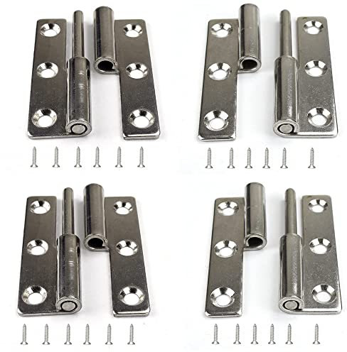 4 abnehmbare Türscharniere, hochklappbar, kleines Gleitgelenk, Flaggenscharniere (3 Inch)