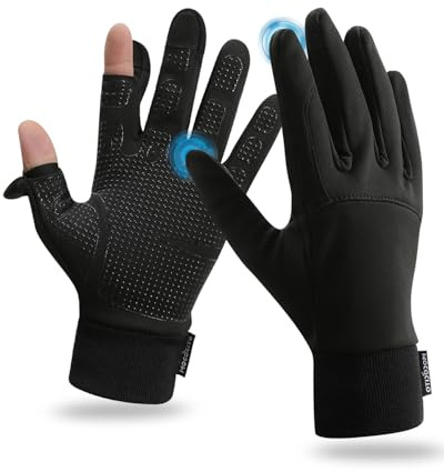 MOCOCITO Guantes Invierno Hombre Mujer, Guantes de Correr Running Táctiles para Móvil y Tablet, Guantes Interiores Guantes Cálidos de Dedo Completo Antideslizante(Ligero, XL)