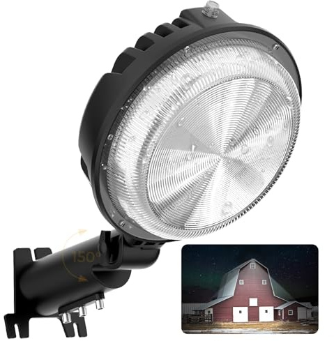 LED Barn Light, 150W 20000LM Yard Area Lights Dusk to Dawn Outdoor Lighting with Upgraded Photocell 6500K Adjustable Angle Daylight IP66 Waterproof Street Lights for Security/Farmhouse/Garage