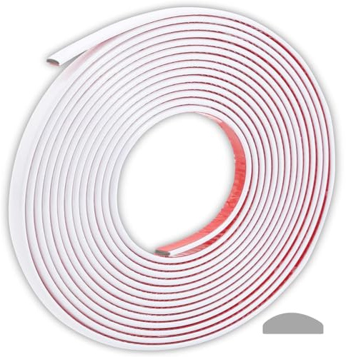 Vit självhäftande 3D vägg kantremsa skala och klistra fast trim söm väggklistermärke dekor tejp dekorativ för tak/hörn/spegel/möbler/dörr/garderob/hem och auto dekor (1,2 cm x 5 m x 16,4 fot)