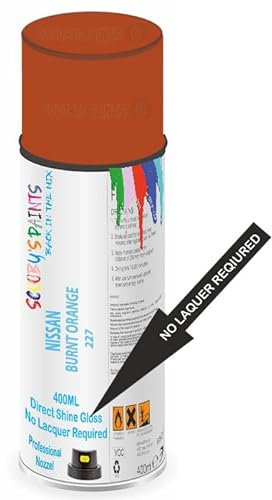 SCOOBYS PAINTS BACK IN THE MIX Direct Gloss Aerosol Spray Paint For Nissan Burnt Orange Code: 227 No Lacquer Required
