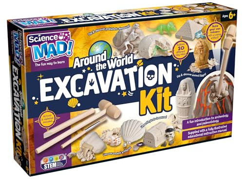 Science Mad World Excavation Kit - Kids Geography Dig Archaeology Toy, 6+