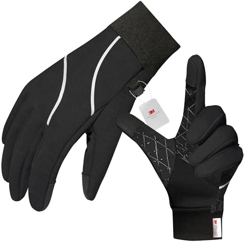 Origem Gants thermiques pour homme et femme - Gants d'hiver Thinsulate 3M - Résistants à l'eau - Gants antidérapants pour écran tactile - Doublure pour course à pied, équitation, marche, conduite en