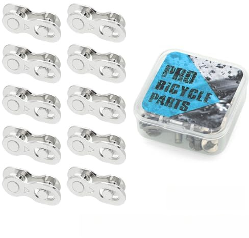10 Pairs Bicycle Missing Link Universal 1/6/7/8-Speed Bicycle Chain Quick Link Versatile for MTB Road Bike Bicycle Casual Rides (6/7/8 Speed Silver)