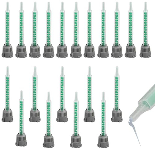 20 Pièces Buses de Mélange Époxy Tubes, Buse de Mélange de Colle 2K en Résine Époxy AB Buse Tubes 1:1 pour Pistolet à Colle AB Adhésif Pistolet Applicateur