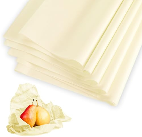 25 Ark Syrafritt Silkespapper, 50,8x76,2cm Syrafritt Arkiverings Omslagspapper för Lagring Omslag Skydd av Kläder och (Beige)
